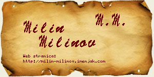 Milin Milinov vizit kartica